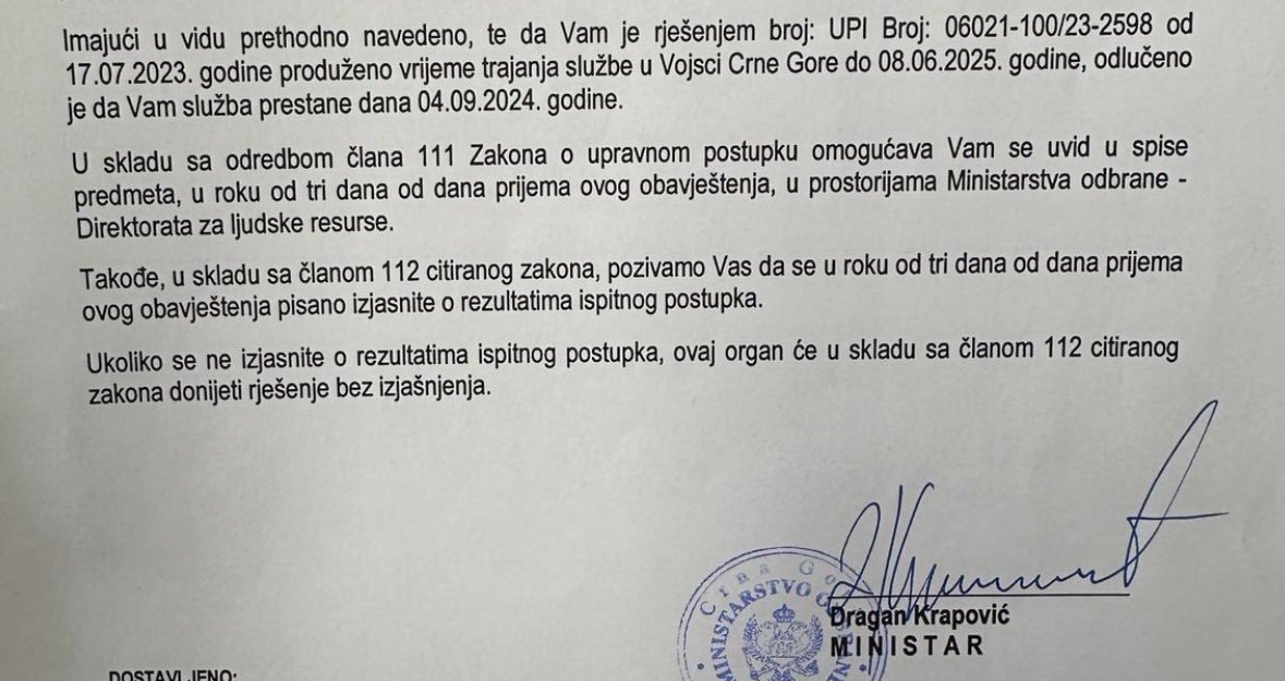 Rješenje ministra Krapovića