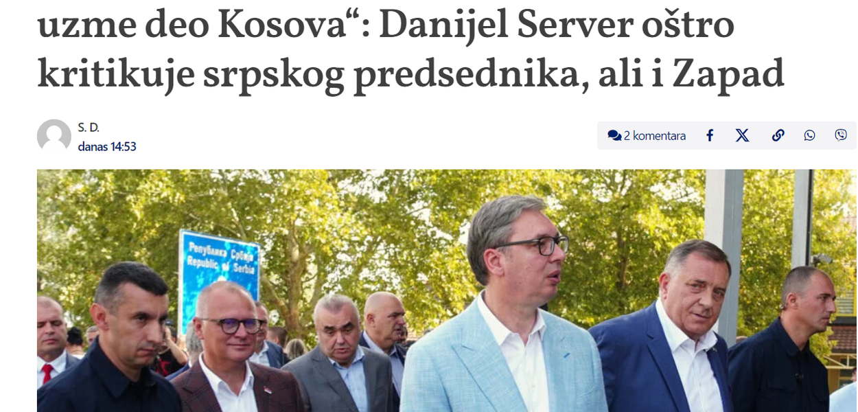 Ilustracija dnevnog lista ,,Danas" (Foto: Vučić i Dodik sa ekipom)