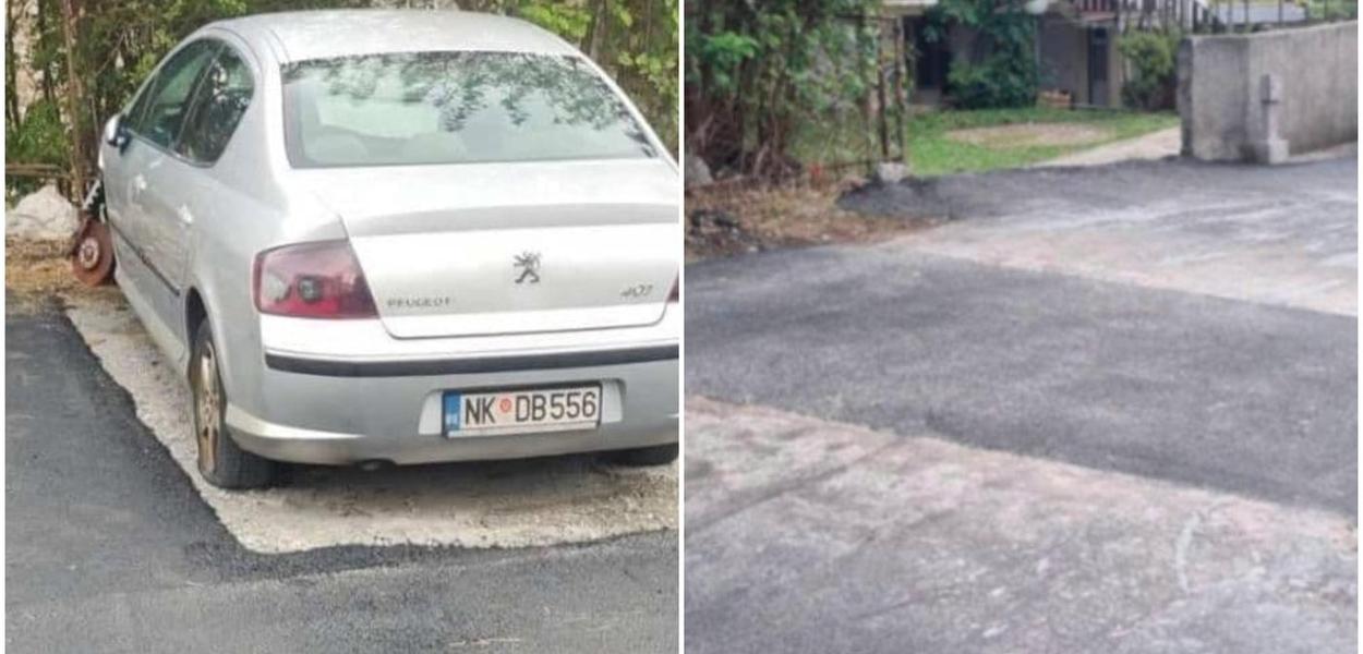 Zakrpljen asfalt u Staroj Varoši (Foto: Fajsbeuk/Oči Podgorice)