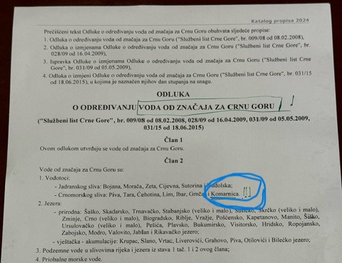 Odluka o vodama od državnog značaja 