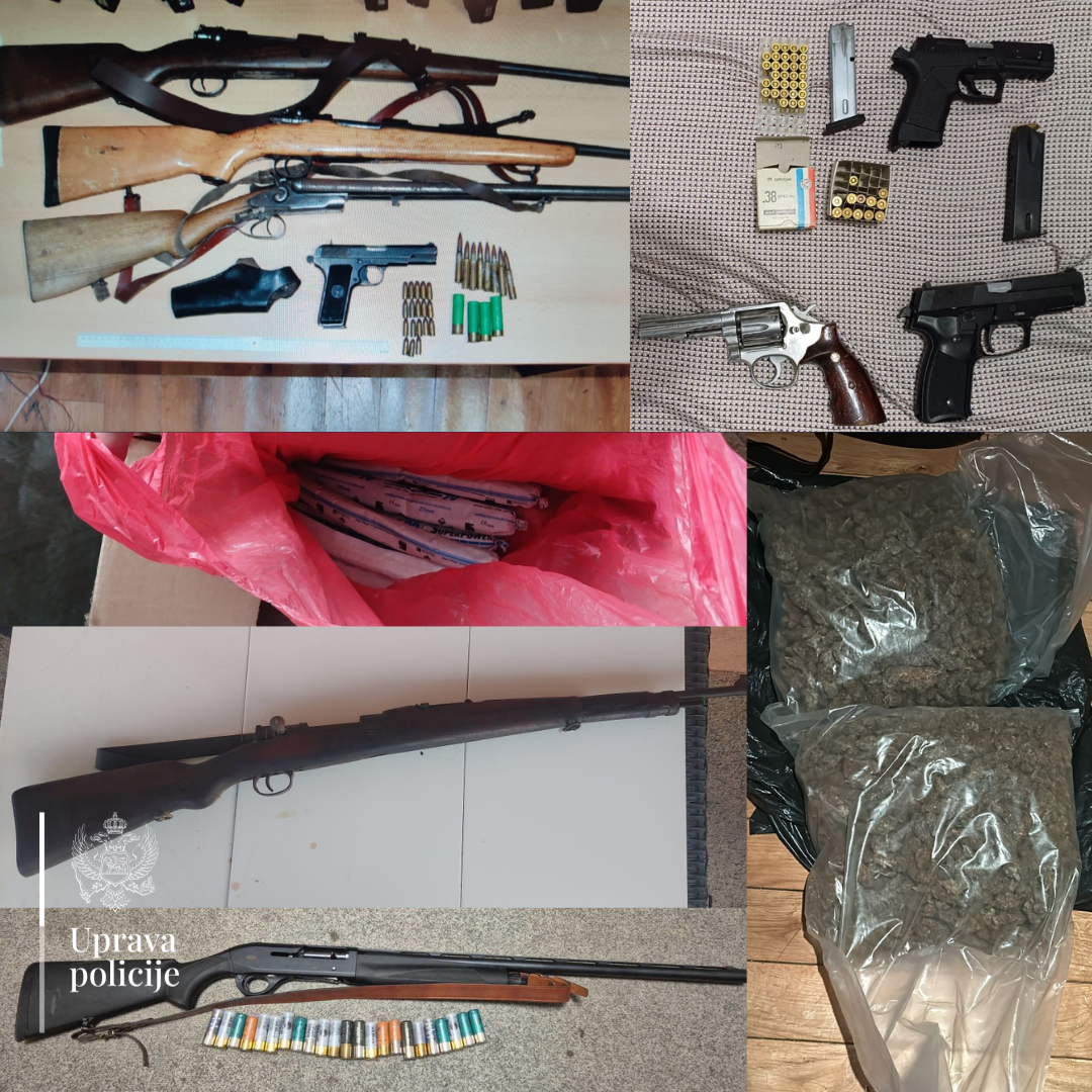 Oduzeto ružje, droga, municija... (Foto: Uprava policije)