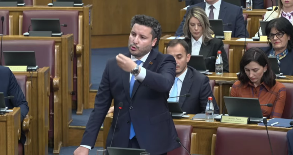 Dritan Abazović (Foto: Skupština Crne Gore - stop kadar)