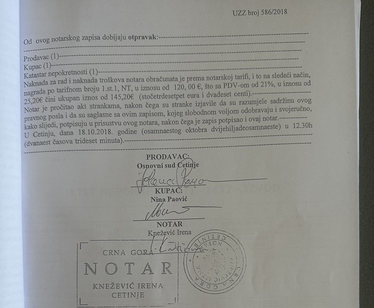 Posljednja strana notarskog zapisa