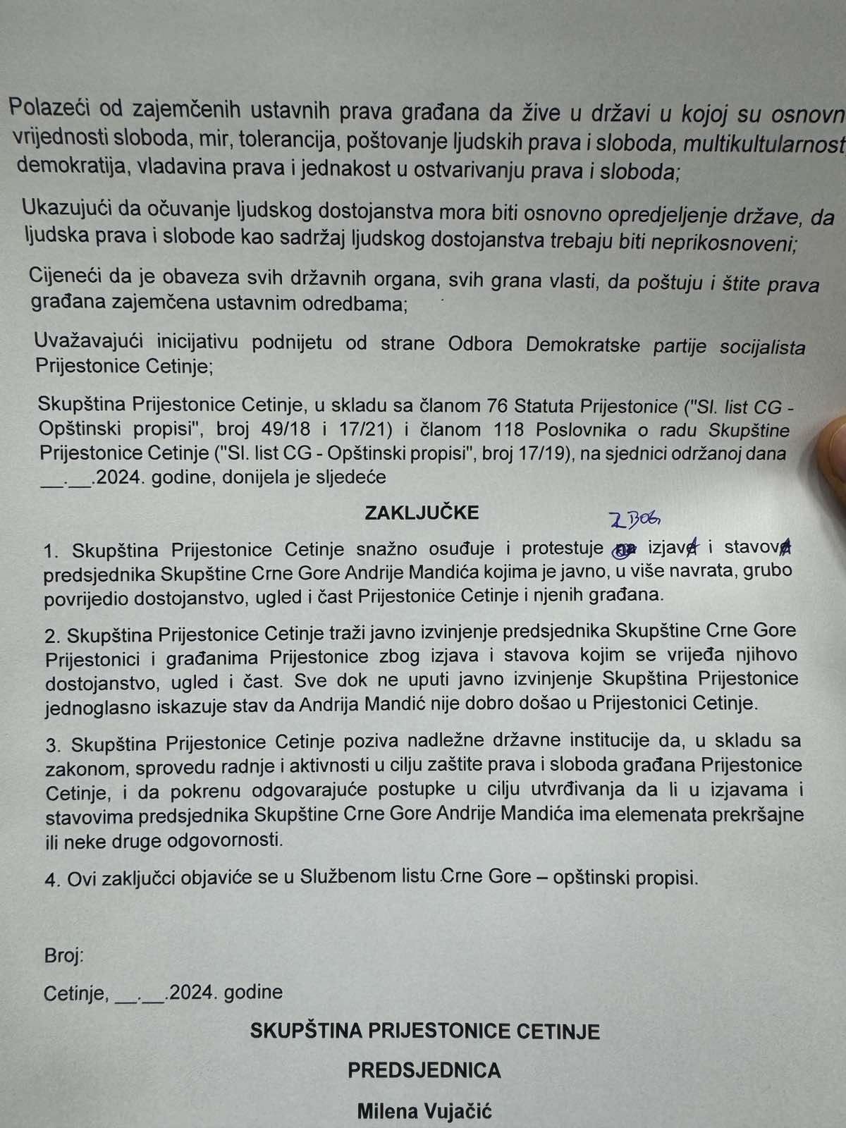 Andrija Mandić nepoželjan