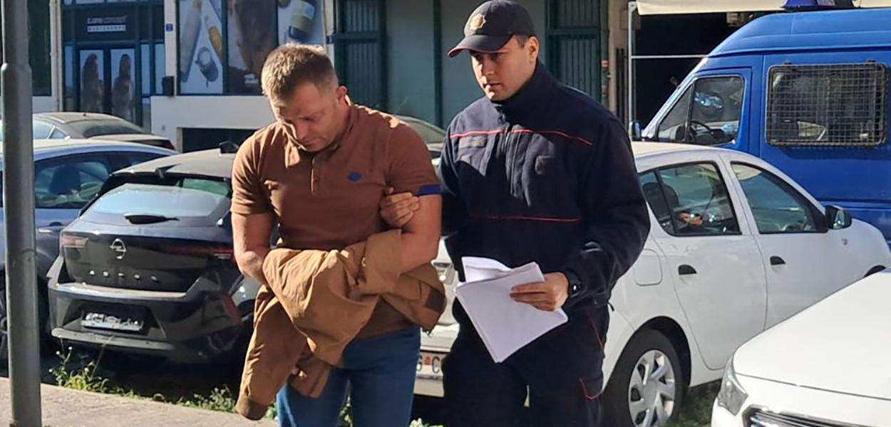 Mladen Mijatović, privođenje u ODT Podgorica 11. novembar 2024. (Foto: Portal ETV/M.Ž.)