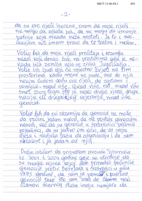 Pismo Radislava Krstića