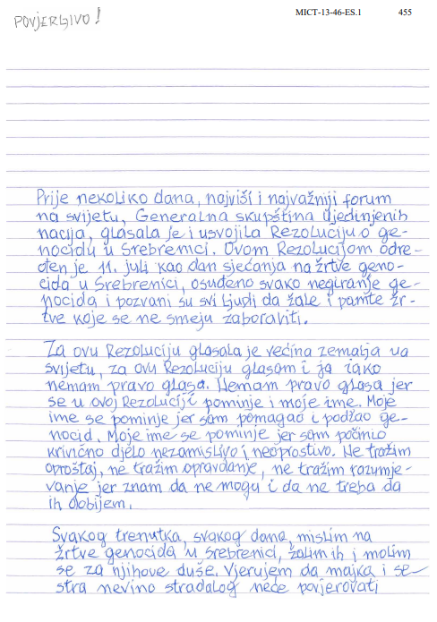 Pismo Radislava Krstića