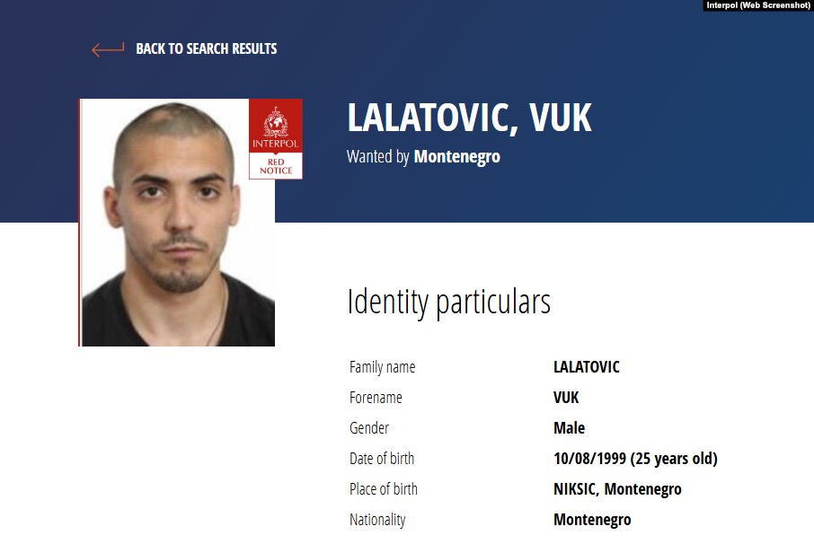 Crvena potjernica Interpola za Vukom Lalatovićem, osumnjičenim za dvostruko ubistvo