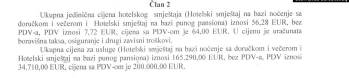 Detalj iz Ugovora vrijednog 200.000 eura