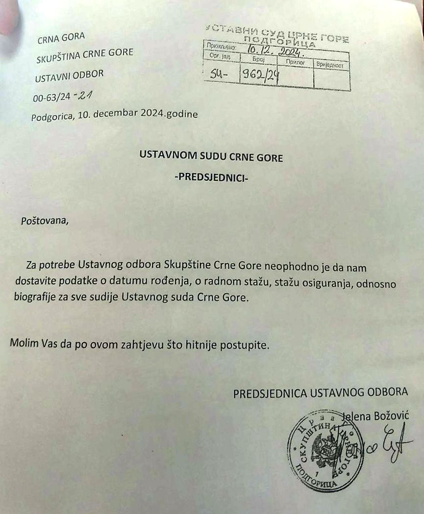 Dopis Božović za Armenko