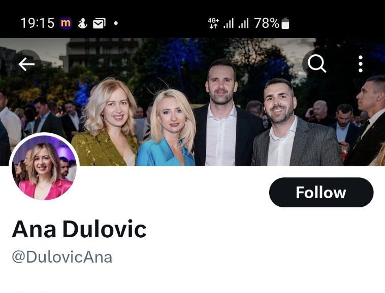 Screenshot Spajićeve savjetnice Dulović na mreži X (Foto: profil Ana Dulović)