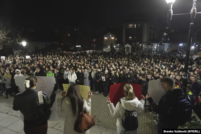 Protest srednjoškolaca u Kragujevcu, Srbija, 12. decembar 2024.