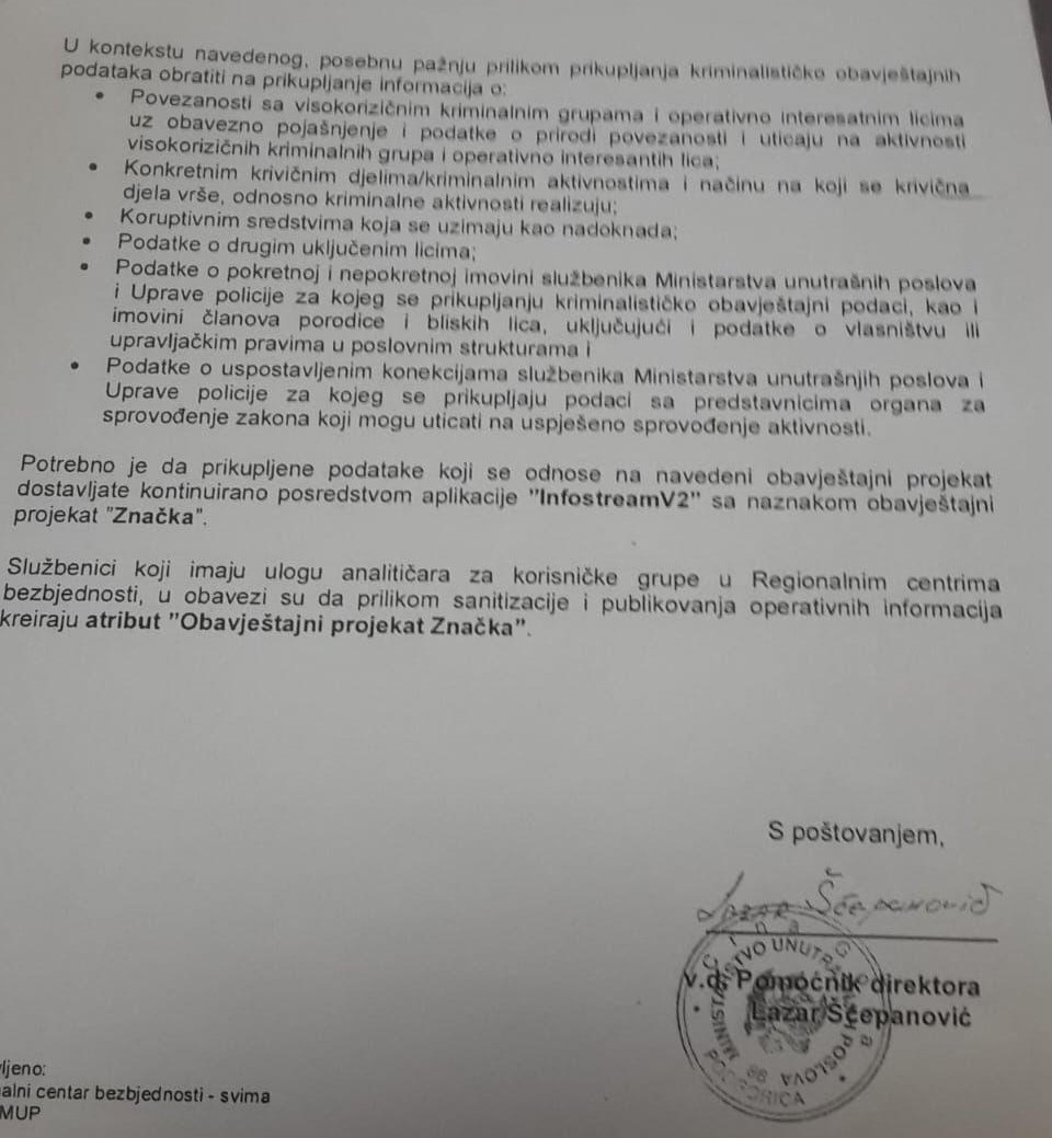 TAJNO A ORGANIZOVANO: Akt Lazara Šćepanovića