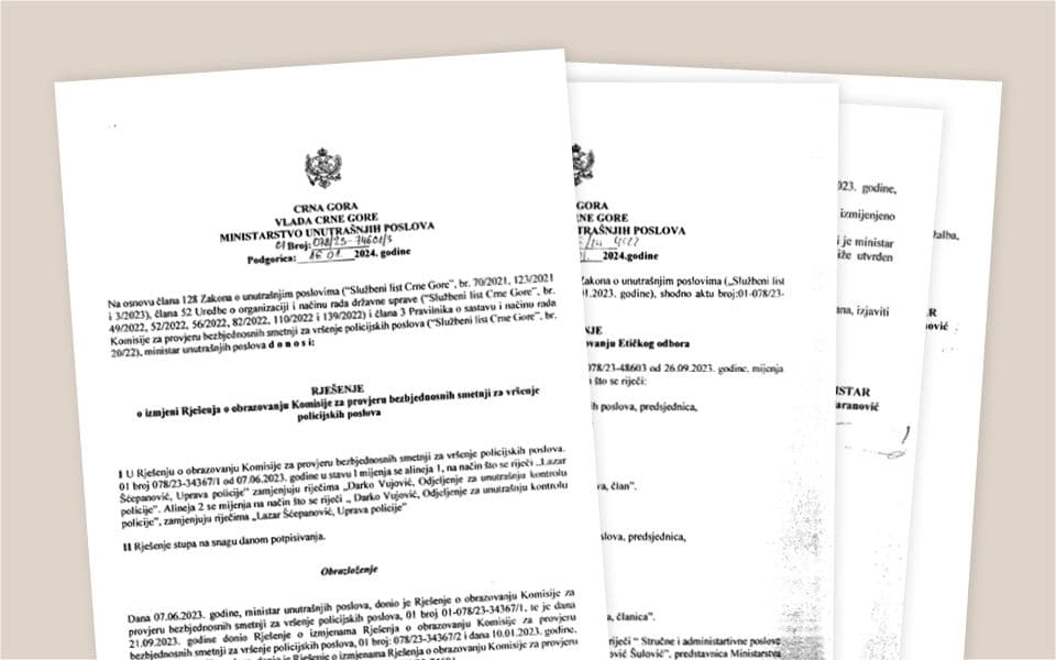 RAZOTKRIVANJE: Dokumenta MUP-a