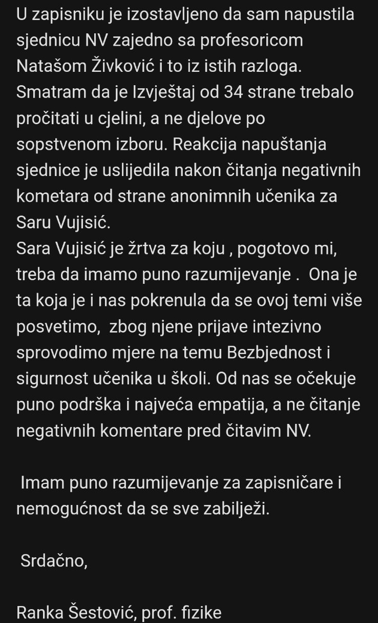 Ranka Šestović prepiska