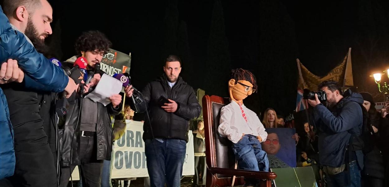 Milo Perović na jednoj od blokada (Foto: Portal ETV/Marija Žižić)