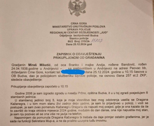 TEŠKE OPTUŽBE: Prijava Miraša Miketića