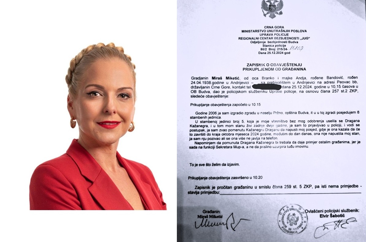 ZLOUPOTREBA MOĆI: Dragana Kažanegra Stanišić i prijava Miraša Miketića (Foto: ilustracija: T. Đuranović)