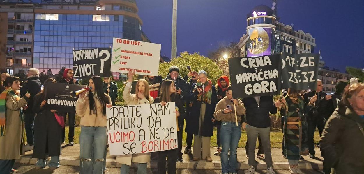 Sa jedne od blokada u Podgorici (Foto: Portal ETV/M.Ž.)