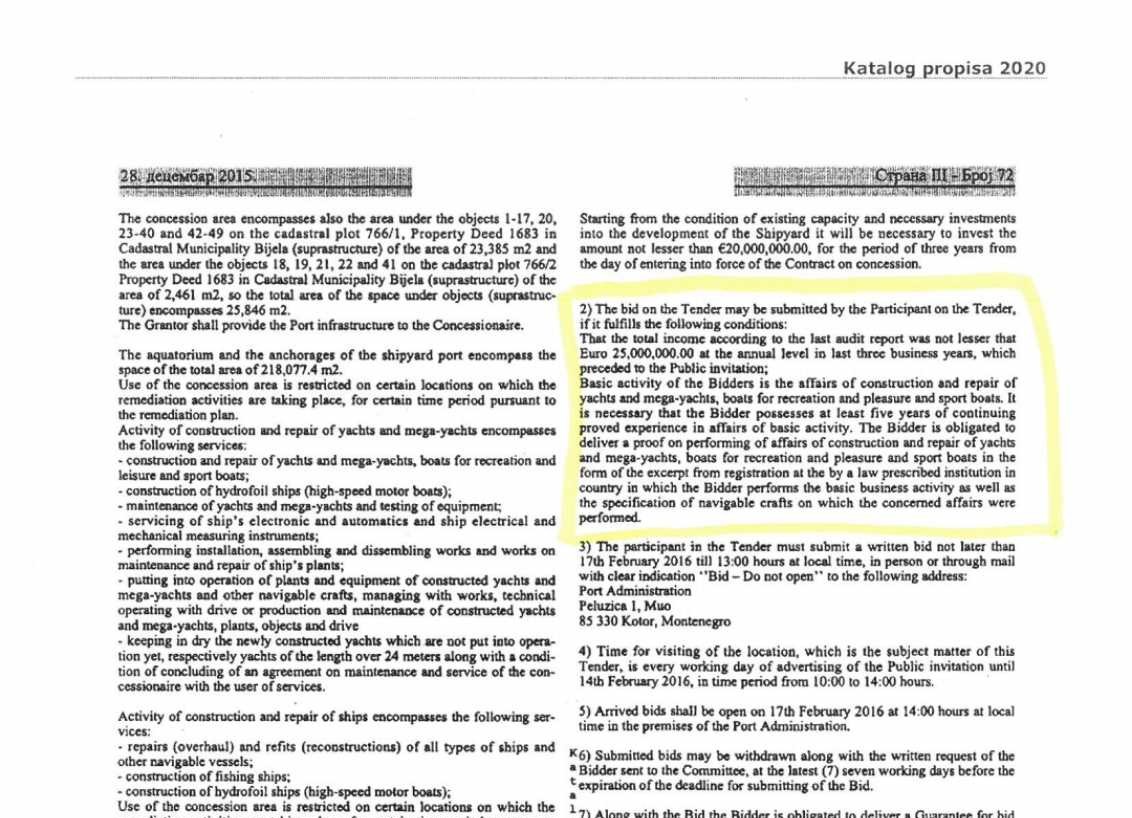 JESU LI PREPREKA ZA ODLUKU: Uslovi tendera