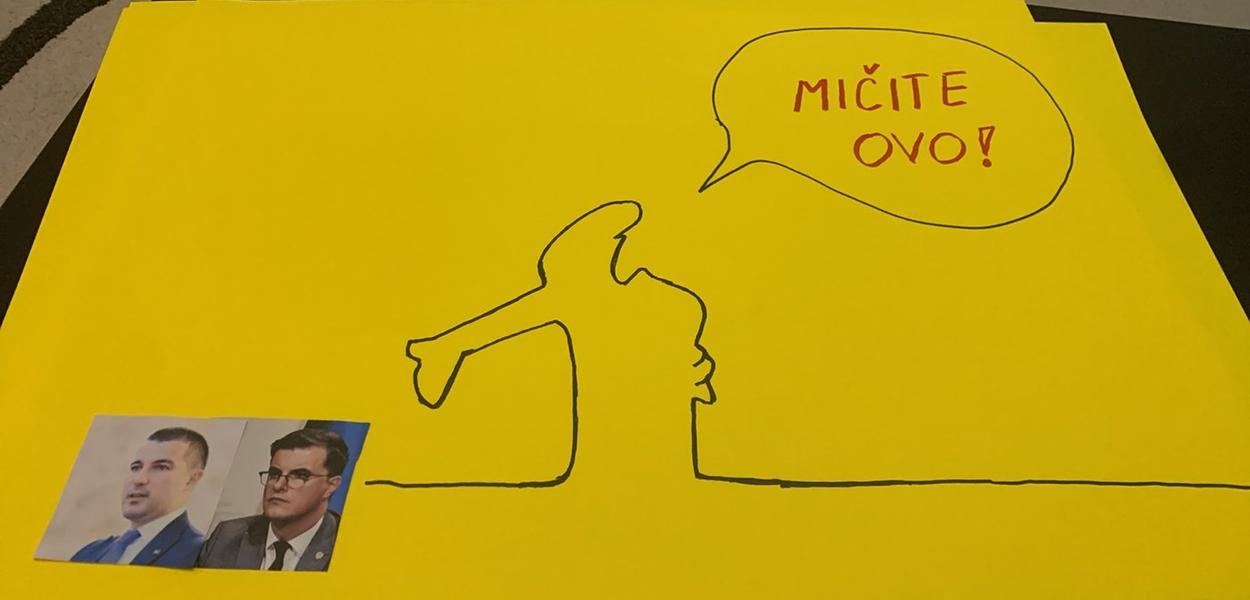 (Foto: Detalj sa blokade u Kotoru)