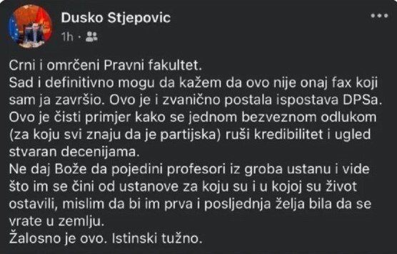 Stijepović objava