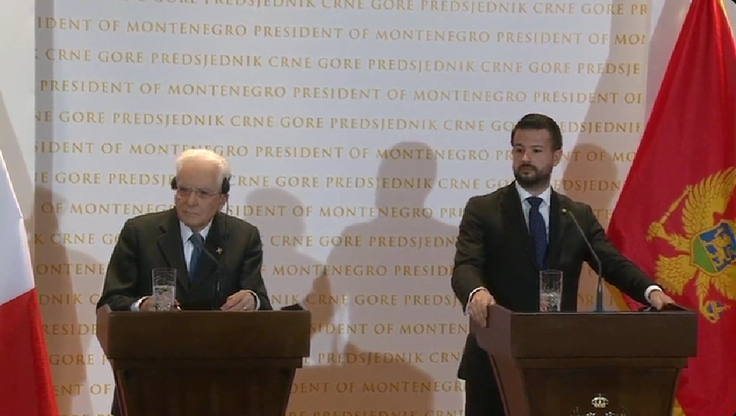 Matarela i Milatović na konferenciji za medije na Cetinju (Foto: Predsjednik Crne Gore/Youtube)