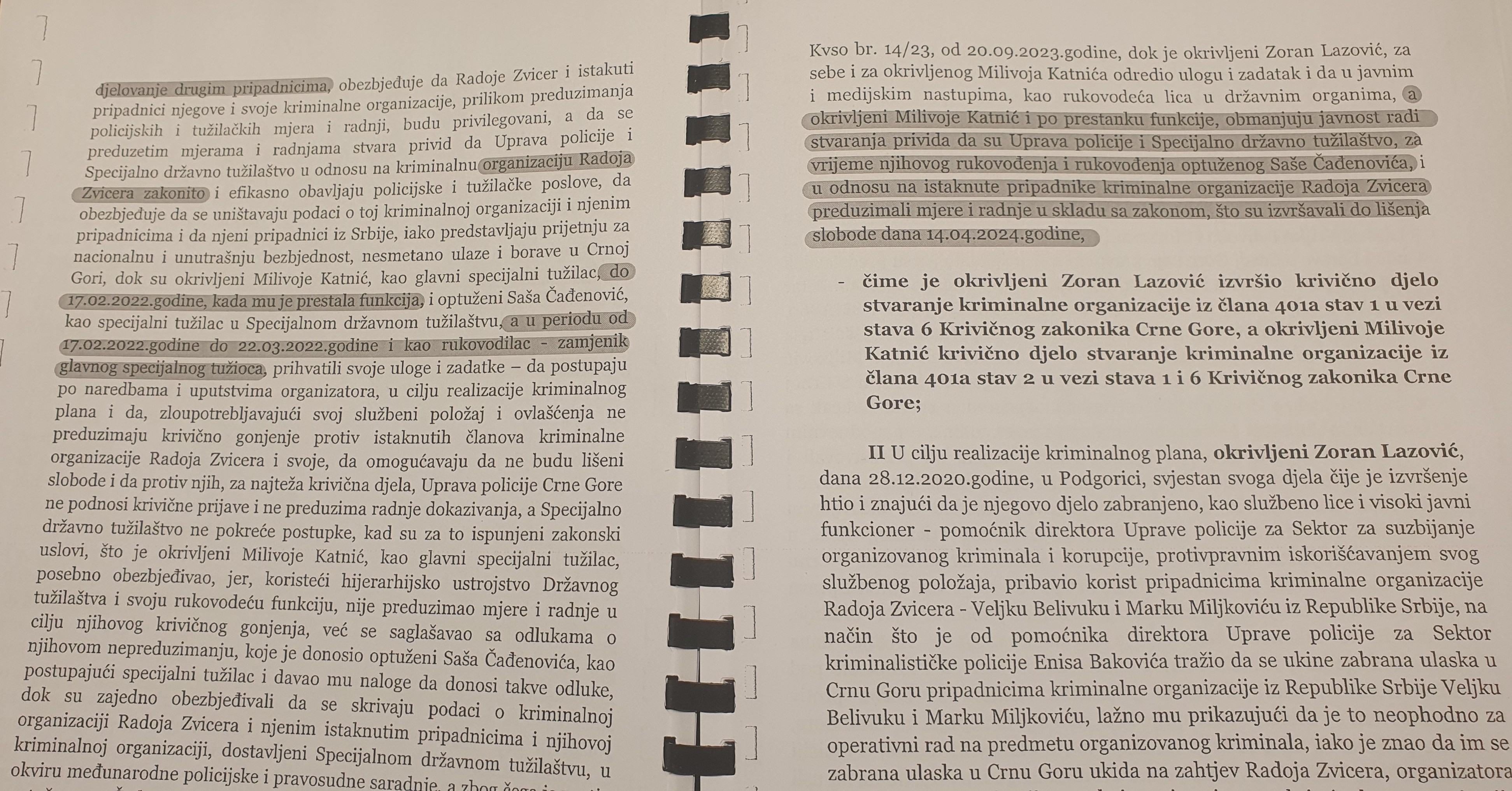 KAD POLITIKA KONTROLIŠE PRAVO: Optužnica protiv Zorana Lazovića i Milivoja Katnića