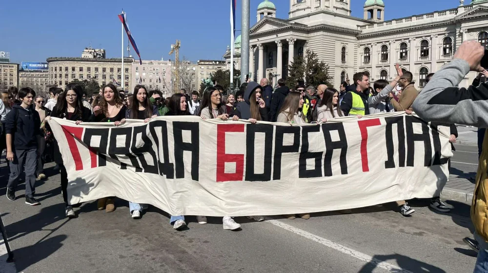 Sa blokade ispred Skupštine Srbije (Foto: Danas/Nevena Juretić)