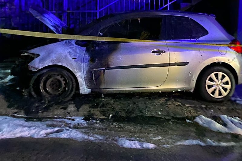 Zapaljeno vozilo Vebojše Vukanovića (Foto: Klix.ba)