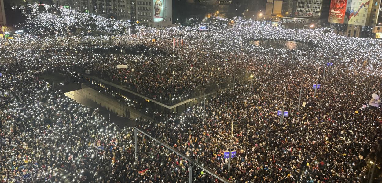 NAJBROJNIJI SKUP IKADA ODRŽAN U SRBIJI: Studentski protest 15. marta 2025. u Beogradu (Foto: Foto Vladislav Mitić Nova.rs)
