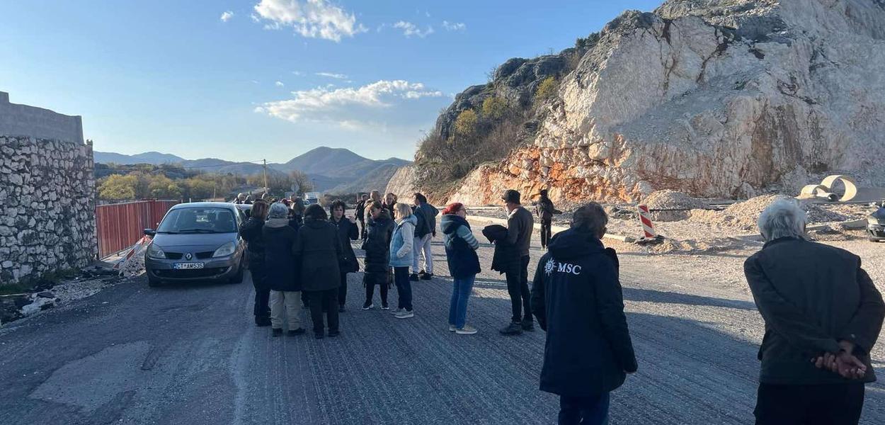 Blokada na Kruševom ždrijelu, 12.4.2025. (Foto: Portal ETV)