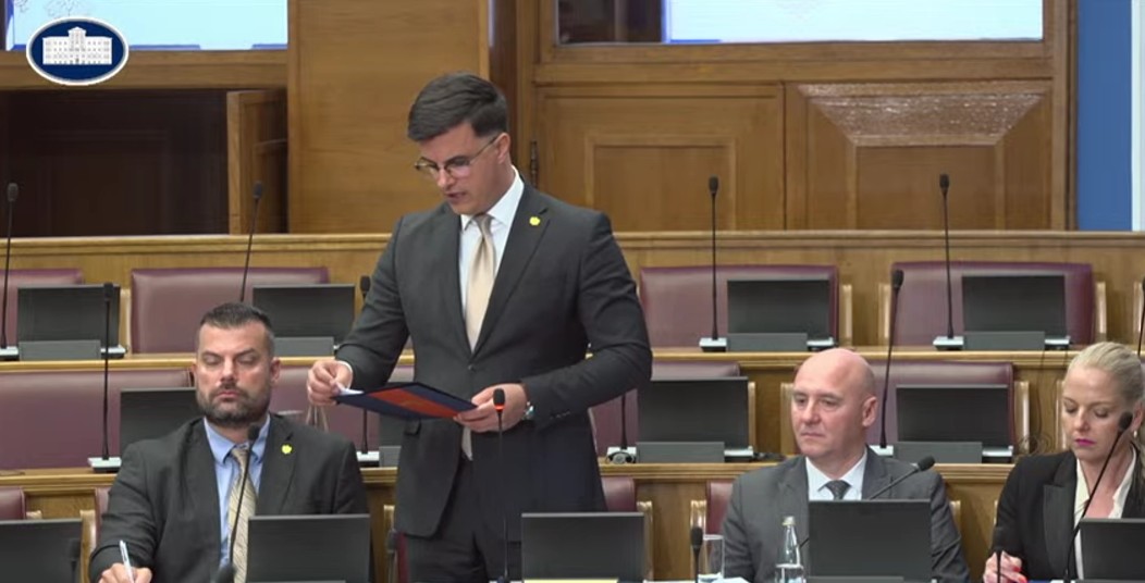 Danilo Šaranović (Foto: Skupština Crne Gore/Jutjub)