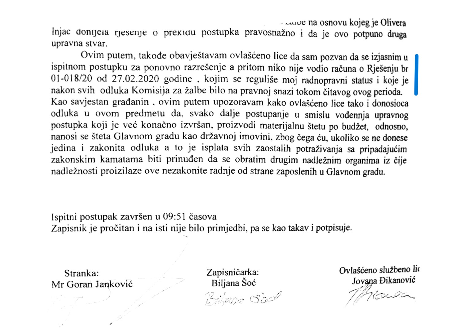 RUGANJE ZAKONU: Dokaz da je Goranu jankoviću 28. februara ove godine istekao četvorogodišnji mandat