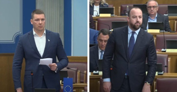 Adžić i Nikolić (Foto: Skupština Crne Gore/Youtube)