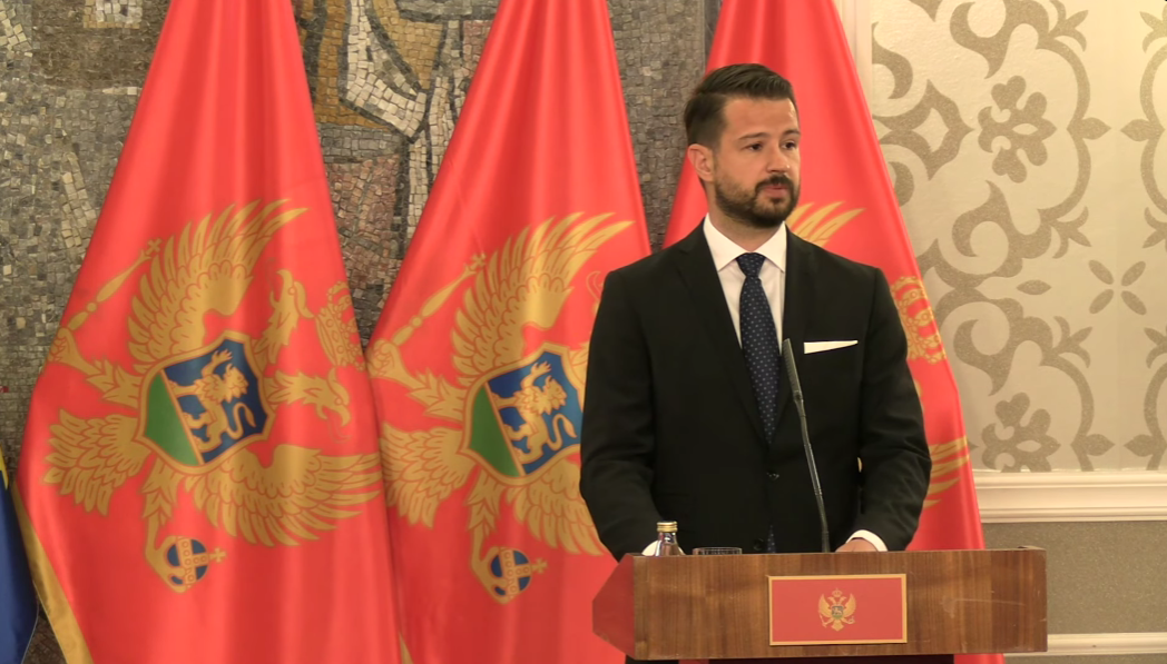 Jakov Milatović na konferenciji za medije (Foto: Kabinet predsjednika Crne Gore/Youtube)