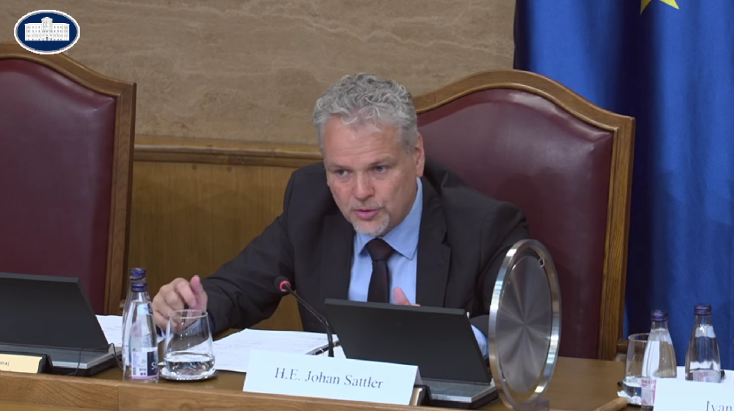Johan Satler (Foto: Skupština Crne Gore/Youtube)