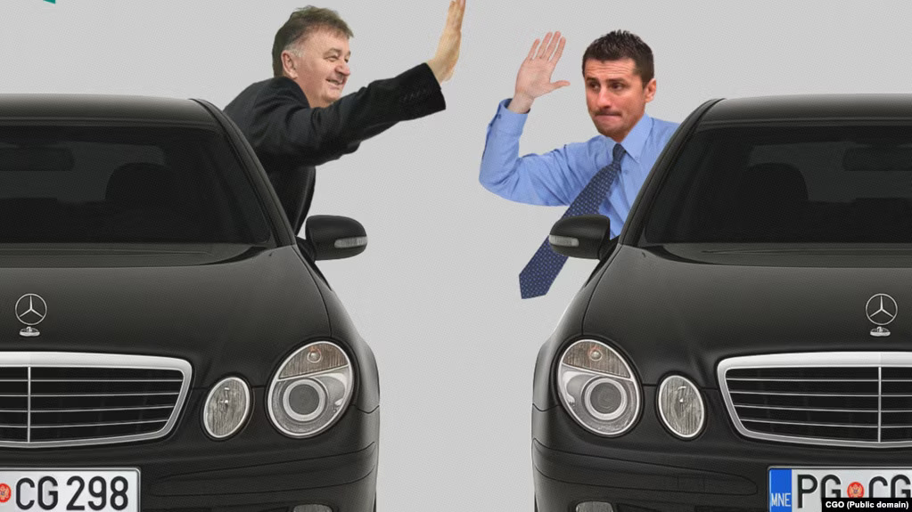 Ilustracija Centar za građansko obrazovanje: potpredsjednici Vlade Budimir Aleksić i Milun Zogović mjesečno službenim vozilom prelaze i do 5.000 kilometara (Foto: Centar za građansko obrazovanje)