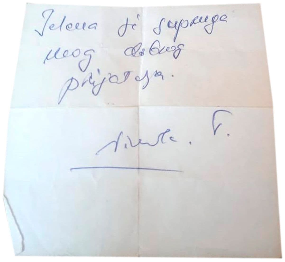 Cjeduljica koju je Terzić poslao Kekoviću