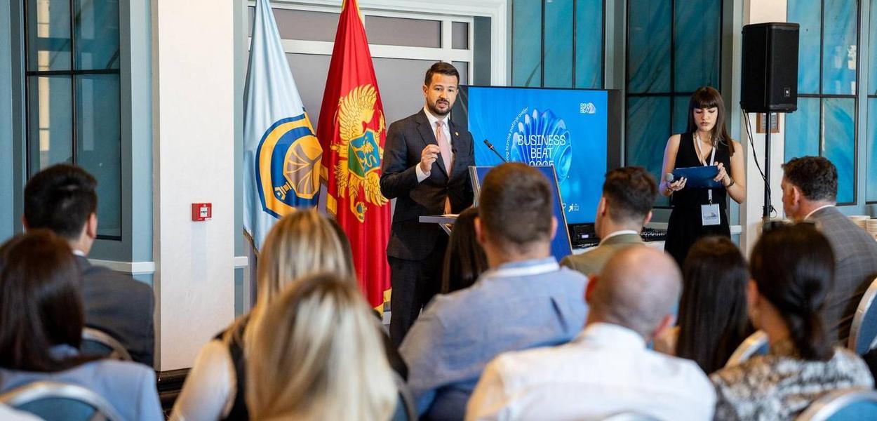Milatović na konferenciji mladih preduzetnika (Foto: Kabinet predsjednika Crne Gore)