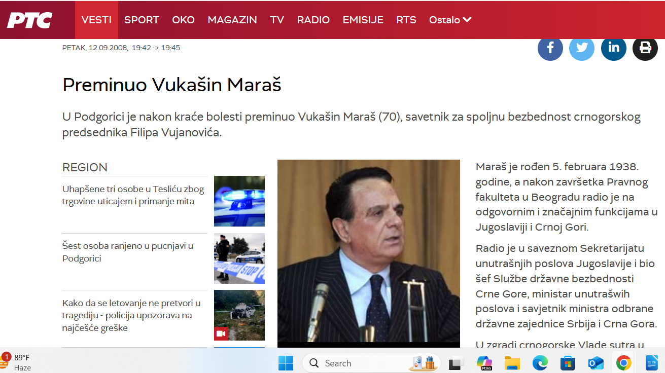 PRVA VIJEST ZA RADIO TELEVIZIJU SRBIJE: Naslovna strana sajta RTS-a