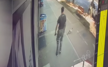 Muškarac koji je udario mačku u Podgorici (Foto: Stop kadar)