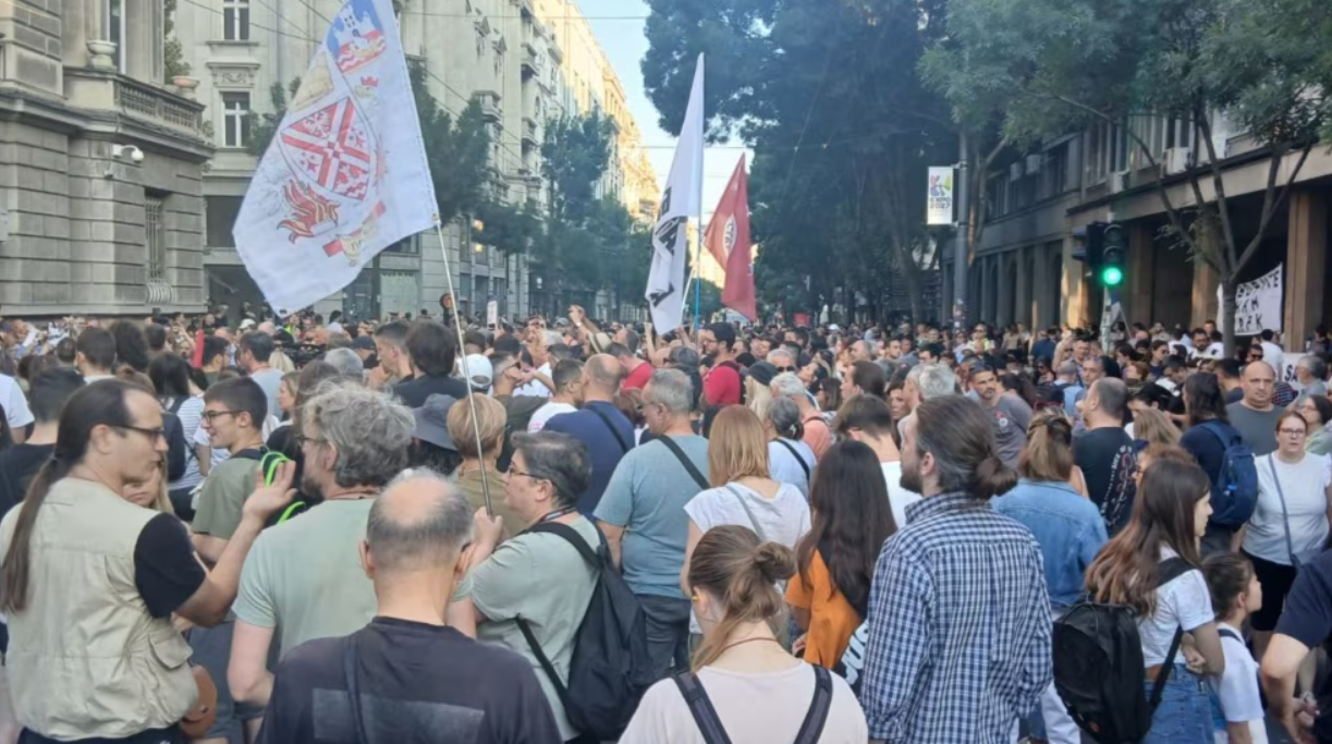Sa protesta u Beogradu (Foto: RSE)