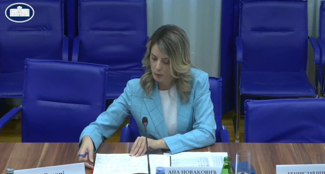 Ana Novaković-Đurović, stop kadar (Foto: Skupština Crne Gore/Jutjub)