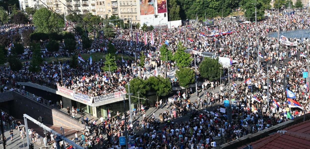 Beograd 28.06.2025. Vidimo se na Vidovdan, veliki studentski protest, Slavija (Foto: Vladislav Mitić/Nova.rs)