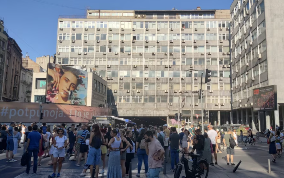 Sa protesta u Beogradu (Foto: Zoran Glavonjić/RSE)