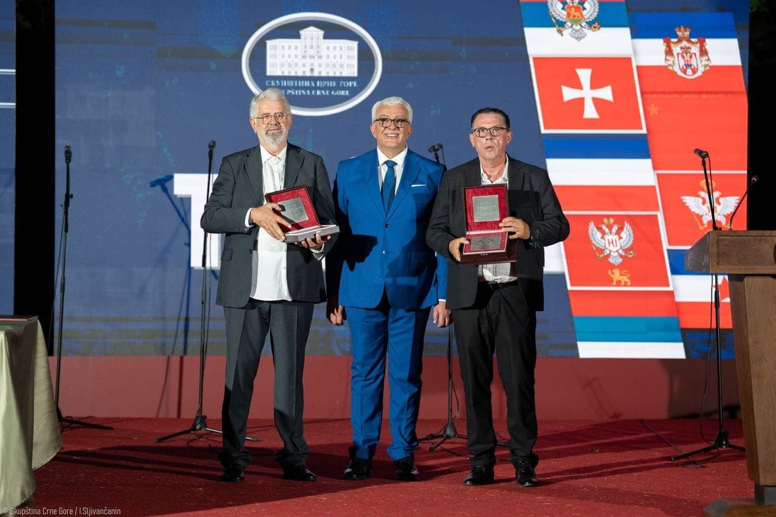 Vuković, Mandić i Stanić na dodjeli Trinaestojulske nagrade (Foto: Skupština Crne Gore)