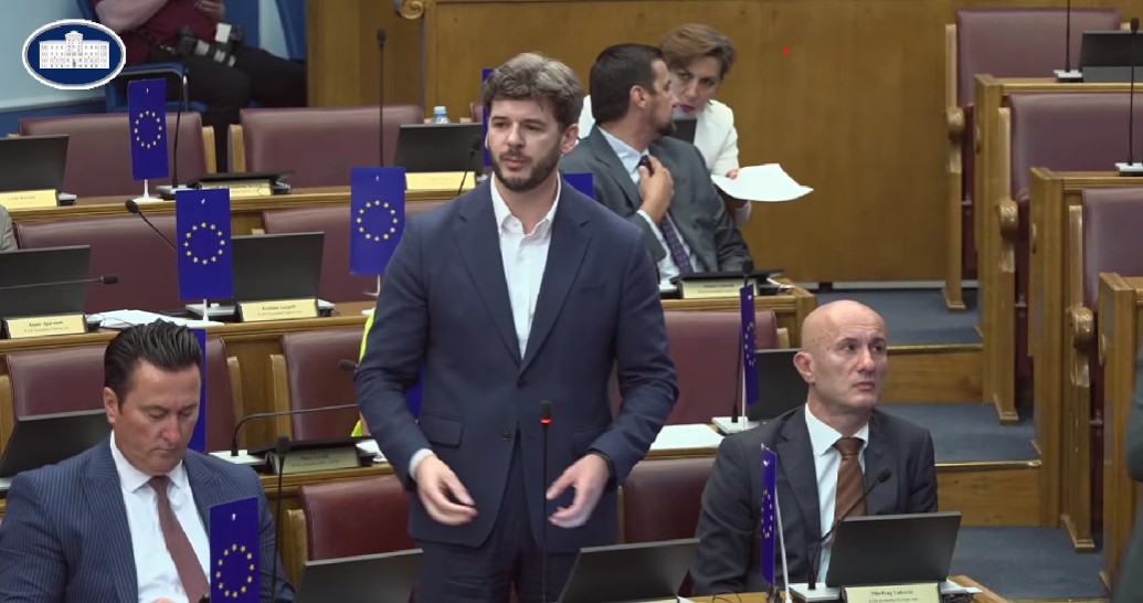 Vasilije Čarapić, stop kadar (Foto: Skupština Crne Gore/Jutjub)