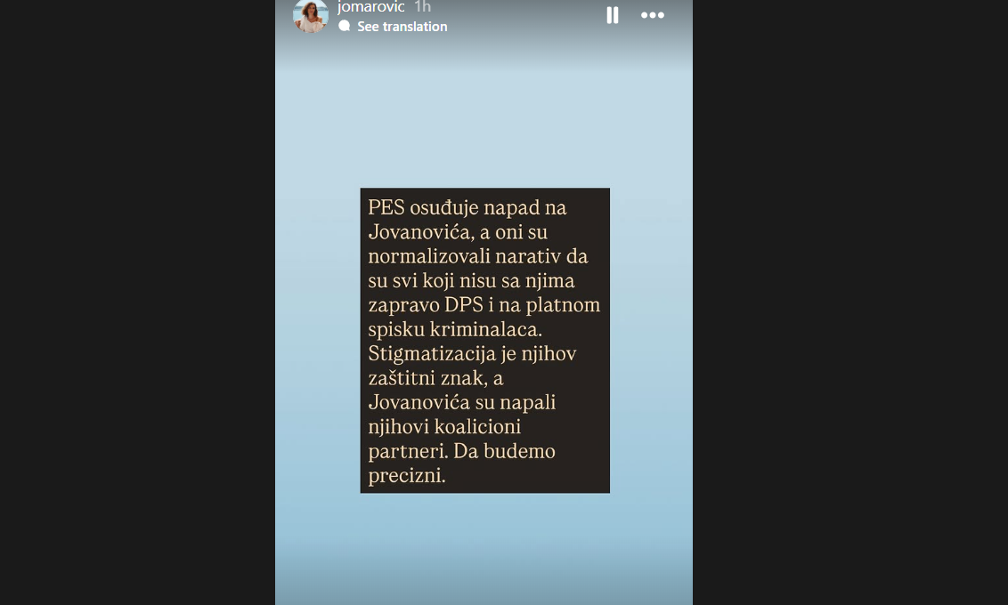 Objava Jovane Marović