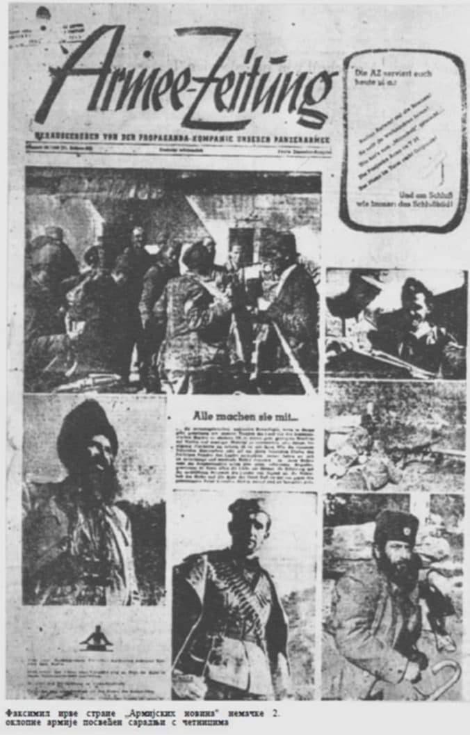 Naslovna strana zvaničnog njemačkog vojnog lista, Armee Zeitung, br. 88 iz 1943. godine